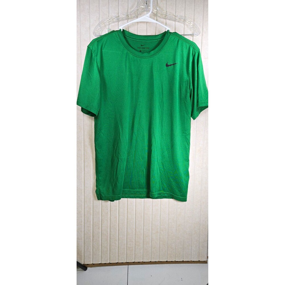 Nike Dri-FIT Men's Green Tee Size M Crew Neck Short Sleeve Breathable Logo
